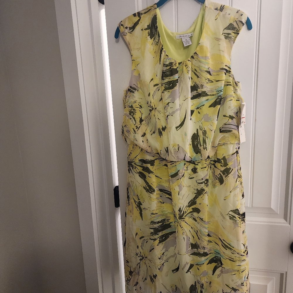 Women's Dress, 100% polyester,  light green in color with elastic waste.